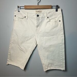 Denim & Supply Ralph Lauren Womens Bermuda Shorts 29 (sz 8) White Raw Frayed Hem